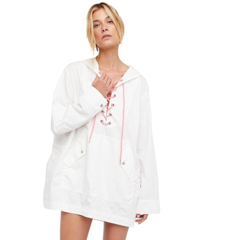 Free People Poplin Hooded Pullover M/L